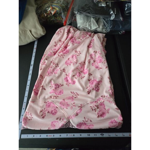 Wild Fable Pink Floral Mini Slip Dress Size Medium Lace Hoco Coquette Y2K Dainty - Picture 7 of 12